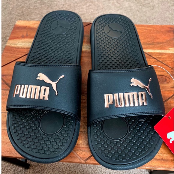 Puma Cool Cat BX Wns Slides Black Rose Gold Womens Size 11 Sandals NWT - Picture 3 of 12